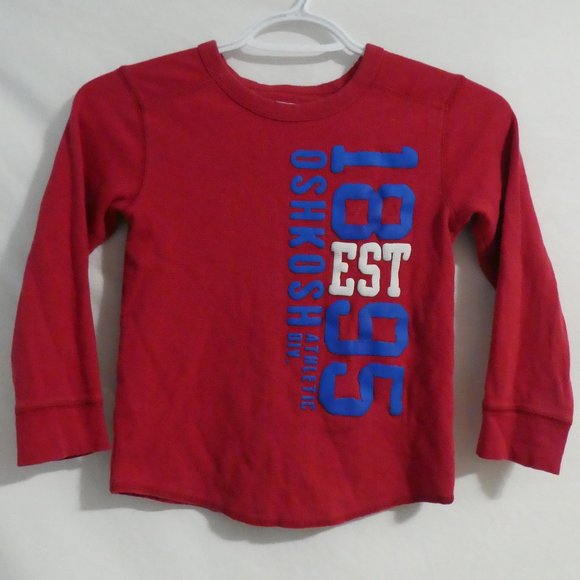 OSHKOSH B'GOSH, size 6, red graphic waffle knit long sleeve shirt - Picture 1 of 12